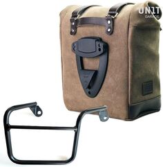 Unitgarage / ユニットガレージ Waxed suede side pannier Scram 22L-30L + Right Subframe Mash, MossGrey | U202+2600DX-MossGrey