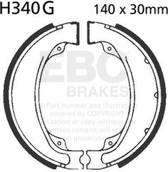 EBCブレーキ モーターサイクル 溝付き リプレイスメント ブレーキシューズ リア右側用 | H340G