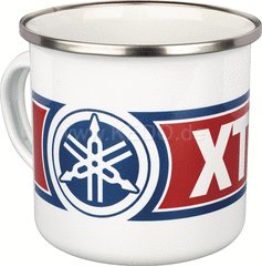 Kedo Nostalgia Cup 'XT500', 300ml, white / red / blue in gift box, enamel with metal edge (handwashing recommended) | 41401