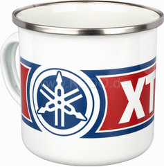 Kedo Nostalgia Cup 'XT550', 300ml, white / red / blue in gift box, enamel with metal edge (handwashing recommended) | 41488