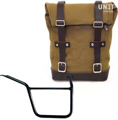 Unitgarage / ユニットガレージ Side Pannier Canvas + Right Subframe Pan America 1250, Beige/Brown | U001+3304DX-Beige-Brown