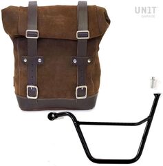 Unitgarage / ユニットガレージ Waxed Suede Side Pannier + Left Subframe Triumph Bonneville T100 (2001-2016), ColoradoBrown | U002+1005SX-ColoradoBrown