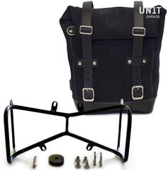 Unitgarage / ユニットガレージ Waxed suede Side Pannier + Symmetrical Double Subframe NineT, JetBlack | U002+1632+A2-JetBlack