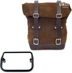 Unitgarage / ユニットガレージ Waxed suede Side Pannier + R18 frame for Fishtail exhaust, ColoradoBrown | U002+3401-ColoradoBrown