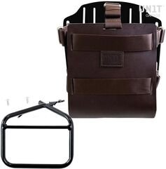 Unitgarage / ユニットガレージ Carrying system in aluminum with adjustable leather front, Quick Release System and frame, Brown/Black | U085+U000+1007-Brown-Black