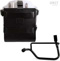 Unitgarage / ユニットガレージ Carrying system in aluminum with adjustable leather front, Quick Release System and frame Street Twin 900 (2016 until now), Black/Silver | U085+U000+1017SX-Black-Silver