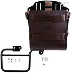 Unitgarage / ユニットガレージ Carrying system in aluminum with adjustable leather front, Quick Release System and frame (1983-1996), Brown/Black | U085+U000+1806-Brown-Black