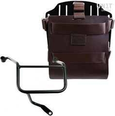 Unitgarage / ユニットガレージ Carrying system in aluminum with adjustable leather front, Quick Release System and frame, Brown/Black | U085+U000+3208DX-Brown-Black