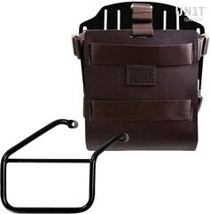 Unitgarage / ユニットガレージ Carrying system in aluminum with adjustable leather front, Quick Release System and frame, Brown/Black | U085+U000+3500DX-Brown-Black