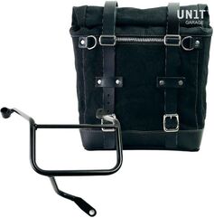 Unitgarage / ユニットガレージ Canvas Side Pannier Scram 22L-30L + Right Subframe Yamaha, Black/Black | U201+3208DX-Black-Black