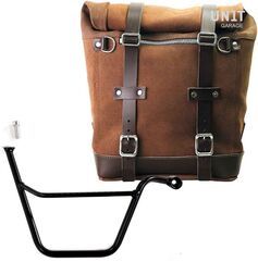 Unitgarage / ユニットガレージ Waxed suede side pannier Scram 22L-30L + Right Subframe Triumph T100 Bonneville (2001-2016), ColoradoBrown | U202+1005DX-ColoradoBrown