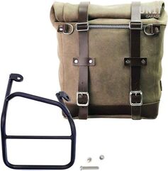 Unitgarage / ユニットガレージ Waxed suede side pannier Scram 22L-30L + Right Subframe Ducati Scrambler 1100, MossGrey | U202+1010DX-MossGrey