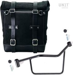 Unitgarage / ユニットガレージ Waxed suede side pannier Scram 22L-30L + Left Subframe R 1200 R LC, JetBlack | U202+2101SX-JetBlack