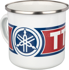 Kedo Nostalgia Cup 'TT500', 300ml, white / red / blue in gift box, enamel with metal edge (handwashing recommended) | 41479