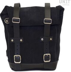 Unitgarage / ユニットガレージ Waxed suede side pannier 10L-14L, JetBlack | U002-JetBlack