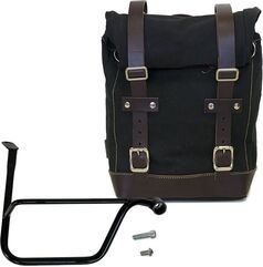 Unit Garage SIDE PANNIER CANVAS + RIGHT SUBFRAME TRIUMPH SPEED TWIN, Black-Brown | U001-1020DX-Black-Brown