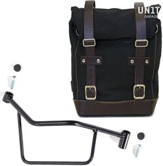 Unitgarage / ユニットガレージ Side Pannier Canvas + Right Subframe R 1200 R LC, Black/Brown | U001+2101DX-Black-Brown