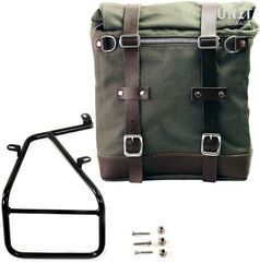 Unitgarage / ユニットガレージ Canvas Side Pannier Scram 22L-30L + Subframe NineT Series, Green/Brown | U201+1620-Green-Brown