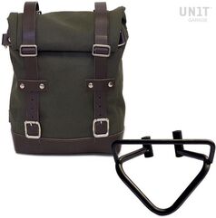 Unitgarage / ユニットガレージ Side Pannier Canvas + Left Subframe husqvarna 401 (2020 until now), Green/Brown | U001+3003SX-Green-Brown