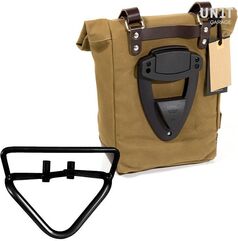 Unitgarage / ユニットガレージ Side Pannier Canvas + Right Subframe husqvarna 401 (2020 until now), Beige/Brown | U001+3004DX-Beige-Brown