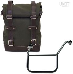 Unitgarage / ユニットガレージ Side Pannier Canvas + Left Subframe Yamaha, Green/Brown | U001+3208SX-Green-Brown