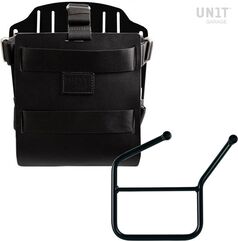 Unitgarage / ユニットガレージ Carrying system in aluminum with adjustable leather front, Quick Release System and frame, Black/Black | U085+U000+3007SX-Black-Black