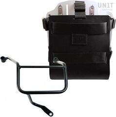 Unitgarage / ユニットガレージ Carrying system in aluminum with adjustable leather front, Quick Release System and frame, Black/Silver | U085+U000+3208DX-Black-Silver