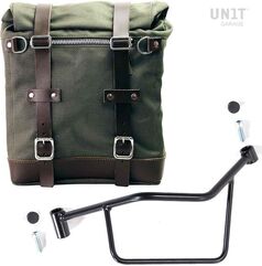 Unitgarage / ユニットガレージ Canvas Side Pannier Scram 22L-30L + Left Subframe R 1200 R LC, Green/Brown | U201+2101SX-Green-Brown