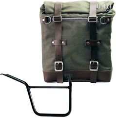 Unitgarage / ユニットガレージ Canvas Side Pannier Scram 22L-30L + Right Subframe Pan America 1250, Green/Brown | U201+3304DX-Green-Brown