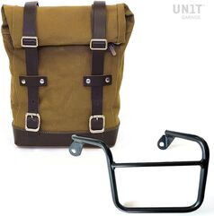 Unitgarage / ユニットガレージ Side Pannier Canvas + Left Subframe Mash, Beige/Brown | U001+2600SX-Beige-Brown