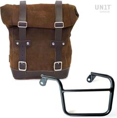 Unitgarage / ユニットガレージ Waxed Suede Side Pannier + Left Subframe Mash, ColoradoBrown | U002+2600SX-ColoradoBrown