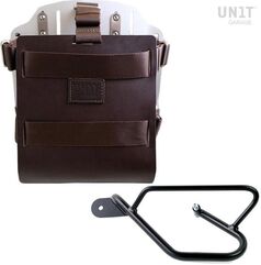 Unitgarage / ユニットガレージ Carrying system in aluminum with adjustable leather front, Quick Release System and frame (2016 until now), Brown/Silver | U085+U000+2250SX-Brown-Silver
