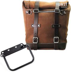 Unitgarage / ユニットガレージ Waxed suede side pannier Scram 22L-30L + subframe R80 G/S, ColoradoBrown | U202+1008-ColoradoBrown