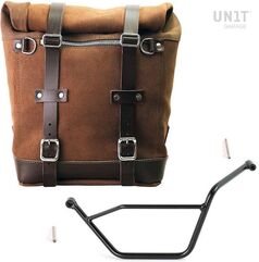 Unitgarage / ユニットガレージ Waxed suede side pannier Scram 22L-30L + Left subframe Bmw GS 850/1100/1150 e AD, ColoradoBrown | U202+1524SX-ColoradoBrown