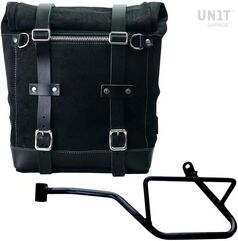 Unitgarage / ユニットガレージ Waxed suede side pannier Scram 22L-30L + Left Subframe Guzzi V7_850, JetBlack | U202+2216SX-JetBlack