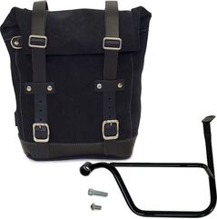 Unit Garage WAXED SUEDE SIDE PANNIER + LEFT SUBFRAME TRIUMPH SPEED TWIN, JetBlack | U002-1020SX-JetBlack