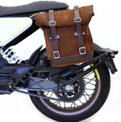 Unit Garage WAXED SUEDE SIDE PANNIER + SUBFRAME HUSQVARNA 401, ColoradoBrown | U002-3000-ColoradoBrown