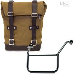 Unitgarage / ユニットガレージ Side Pannier Canvas + Left Subframe Yamaha, Beige/Brown | U001+3208SX-Beige-Brown