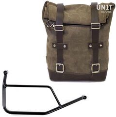 Unitgarage / ユニットガレージ Waxed Suede Side Pannier + Subframe R 1200 R, MossGrey | U002+1421-MossGrey