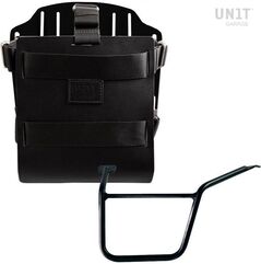 Unitgarage / ユニットガレージ Carrying system in aluminum with adjustable leather front, Quick Release System and frame Pan America 1250, Black/Black | U085+U000+3304SX-Black-Black