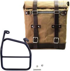 Unitgarage / ユニットガレージ Canvas Side Pannier Scram 22L-30L + right subframe Ducati Scrambler 1100, Beige/Brown | U201+1010DX-Beige-Brown