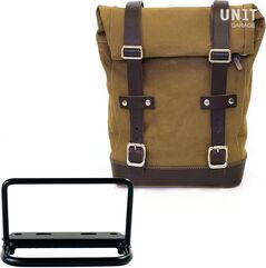 Unitgarage / ユニットガレージ Side Pannier Canvas + Subframe Royal Enfield, Beige/Brown | U001+3800-Beige-Brown