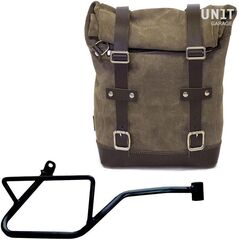 Unitgarage / ユニットガレージ Waxed Suede Side Pannier + Right Subframe Guzzi V7_850, MossGrey | U002+2216DX-MossGrey