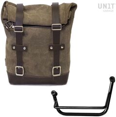 Unitgarage / ユニットガレージ Waxed Suede Side Pannier + Left Subframe Guzzi V85 TT, MossGrey | U002+2251SX-MossGrey