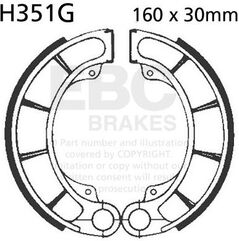 EBCブレーキ モーターサイクル 溝付き リプレイスメント ブレーキシューズ リア左側用 | H351G