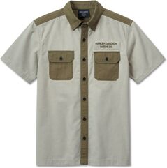 Harley-Davidson Shirt-Woven, Colorblock-Design-Moon Rock | 96074-24VM