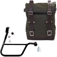 Unitgarage / ユニットガレージ Side Pannier Canvas + Right Subframe Triumph T100 (2017 until now), Green/Brown | U001+1011DX_Green-Brown