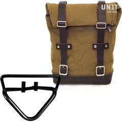 Unitgarage / ユニットガレージ Side Pannier Canvas + Right Subframe husqvarna 401 (2020 until now), Beige/Brown | U001+3004DX-Beige-Brown