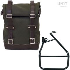 Unitgarage / ユニットガレージ Side Pannier Canvas + Left Subframe Sportster S 1250, Green/Brown | U001+3320SX-Green-Brown