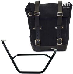 Unitgarage / ユニットガレージ Waxed Suede Side Pannier + Right subframe R1200 GS LC, JetBlack | U002+1901DX-JetBlack